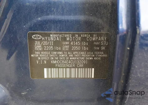 2012 Hyundai Elantra Touring Gls from USA, damaged, VIN KMHDC8AE4CU132091